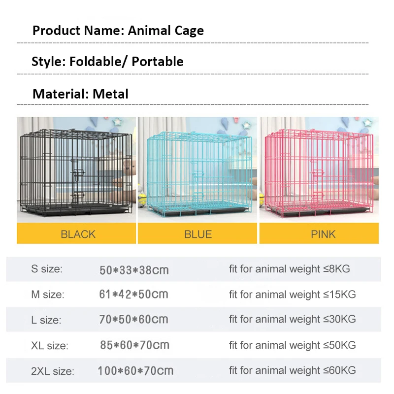 Wholesale Metal Iron Wire Foldable Cheap Dog House Large Pet Cages Kennels Cage Dog House Crate