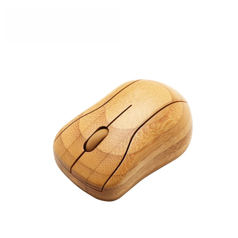 Wooden Wireless USB Mini Battery Rechargeable Mouse Computer PC Laptop Optical Mouse Mice High Quality Bamboo Stock 10 M (30 Ft)