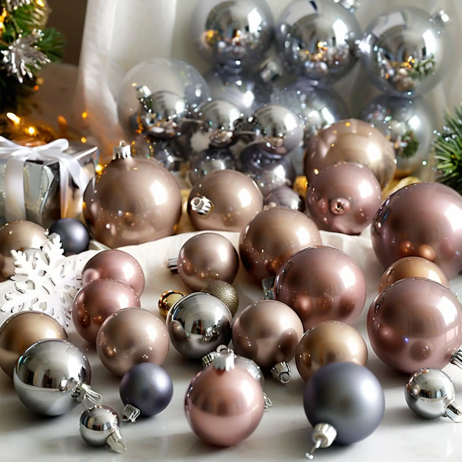 Colorful Christmas ball decorations in various colors can be customized shatterproof stainless steel round balls