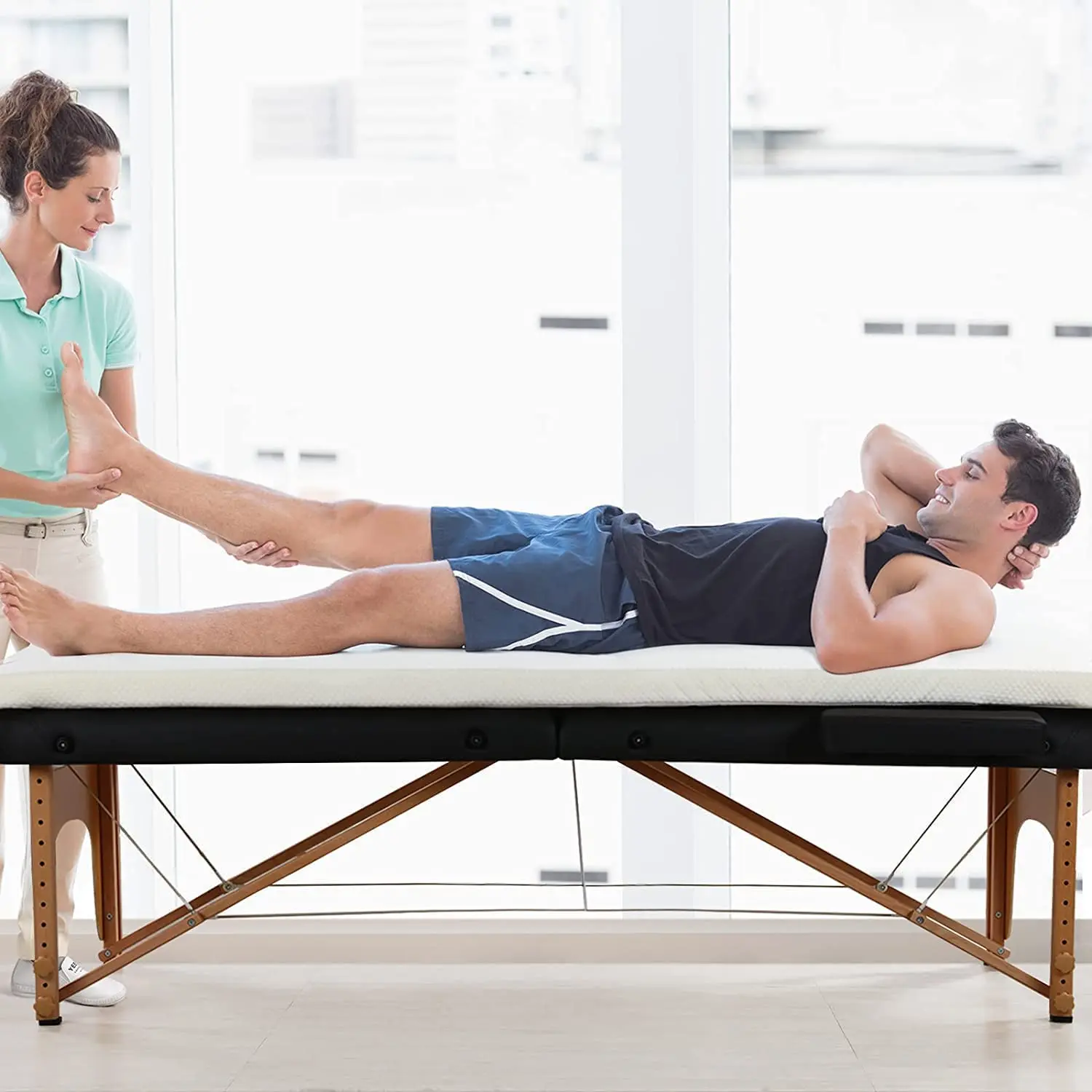 factory hot sell 2 inch Memory Foam Massage Table Topper with Removable Cover Beauty White 73x24x2 inch