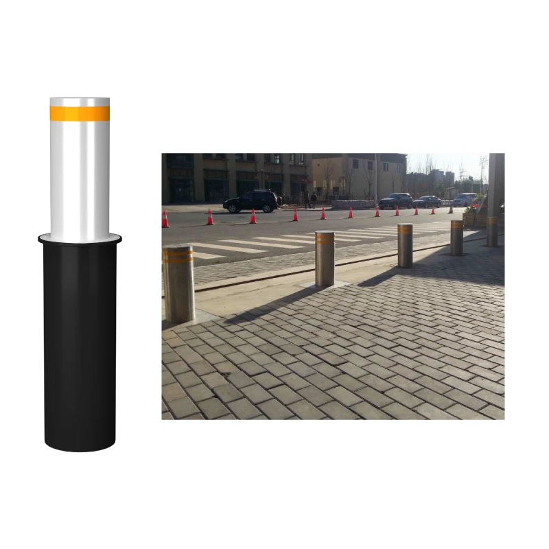 Pedestrian Safety Bollard with Reflective Strip for Night Visibility, Roadside Protection