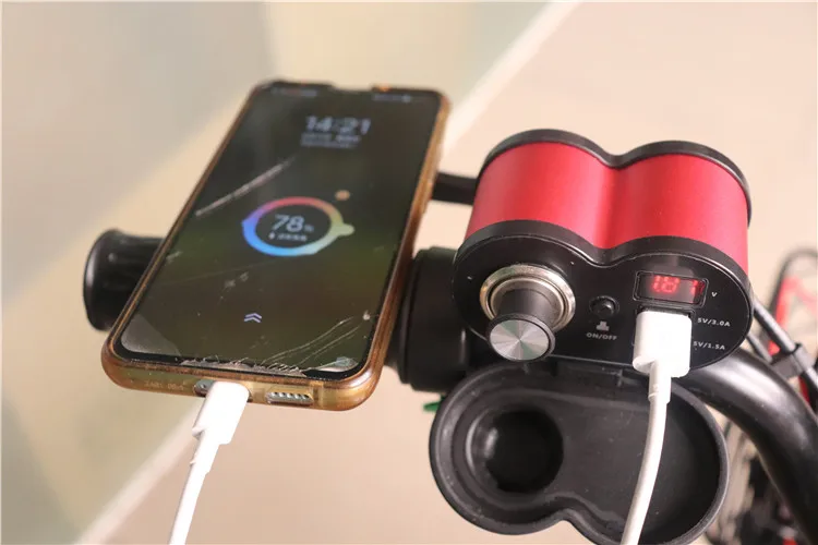 New Aluminum Alloy 12v Waterproof Wireless Motorcycle Multi Usb Charger