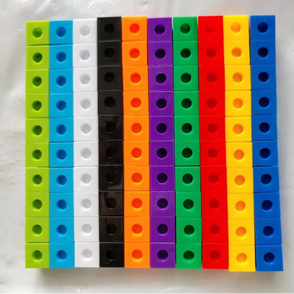 DIY Educational Kids Colorful ASTM CPSIA Assembly Robot Building Blocks 2cm Math Linking Cubes Plastic Creative Cubes