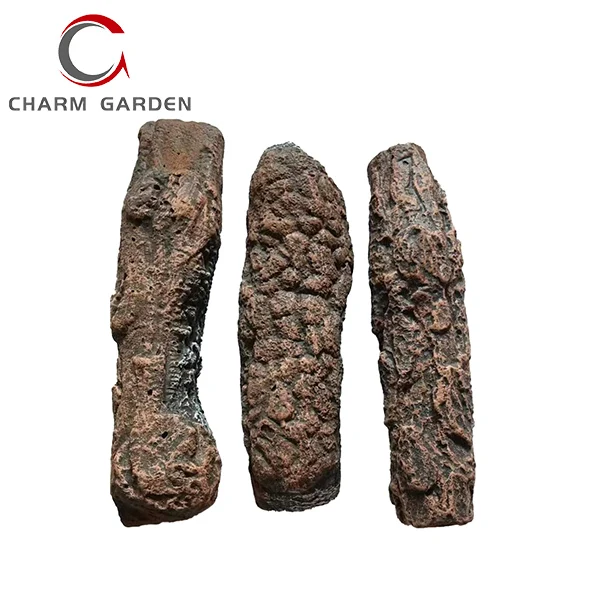 Fire Resistant Cement Gas Logs Fireplace Concrete Fake Fire Wood Fashion Popular Accessories Safe Realistic Flame Effect