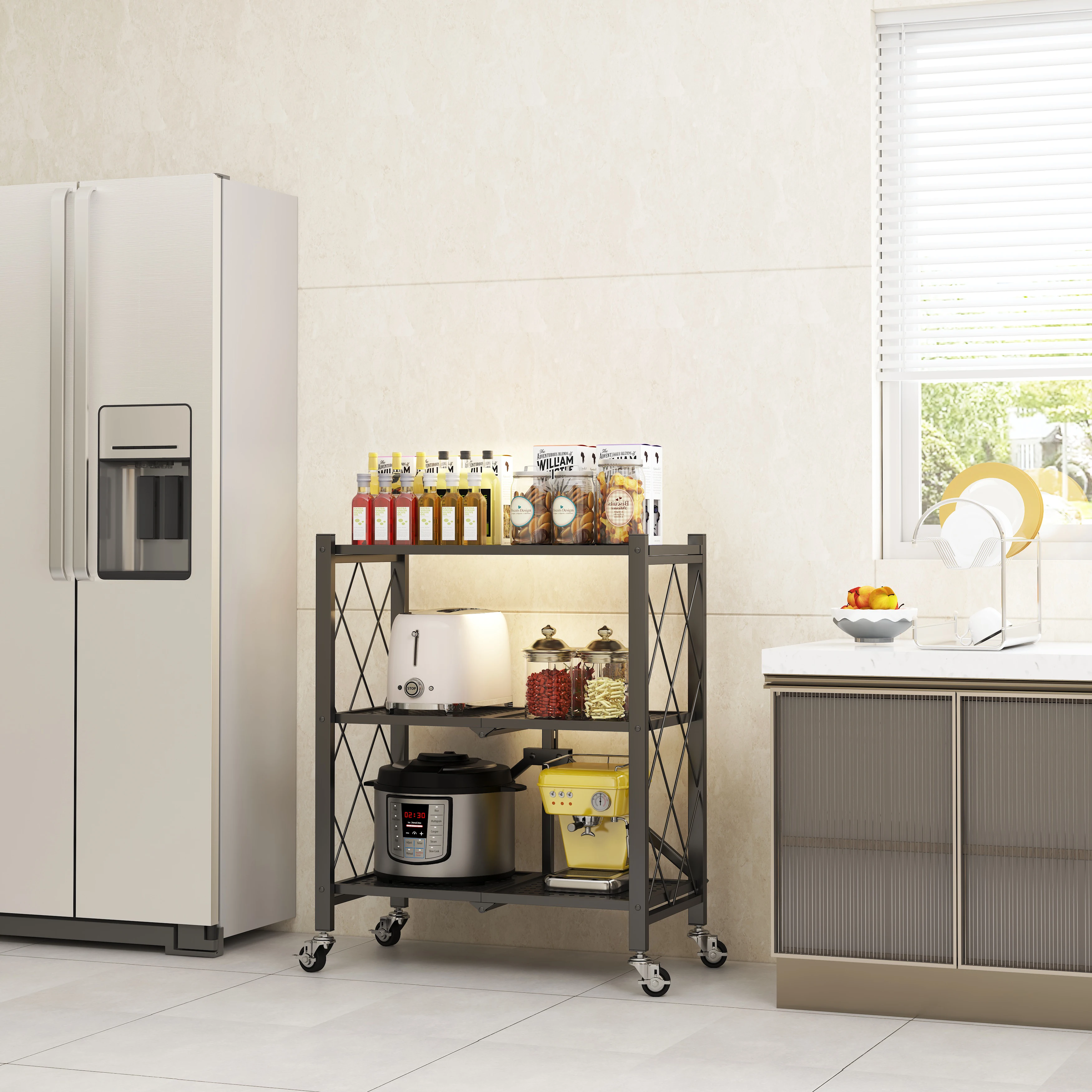 Multifunctional kitchen removable floor shelf living room bedroom bathroom bathroom multi-layer storage rack removable