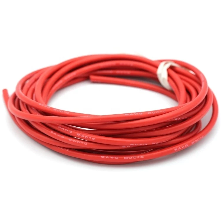 
8AWG Silicone Rubber Wire Heating Resistance Wire 1650/0.08mm Stranded Tinned Copper Wire 