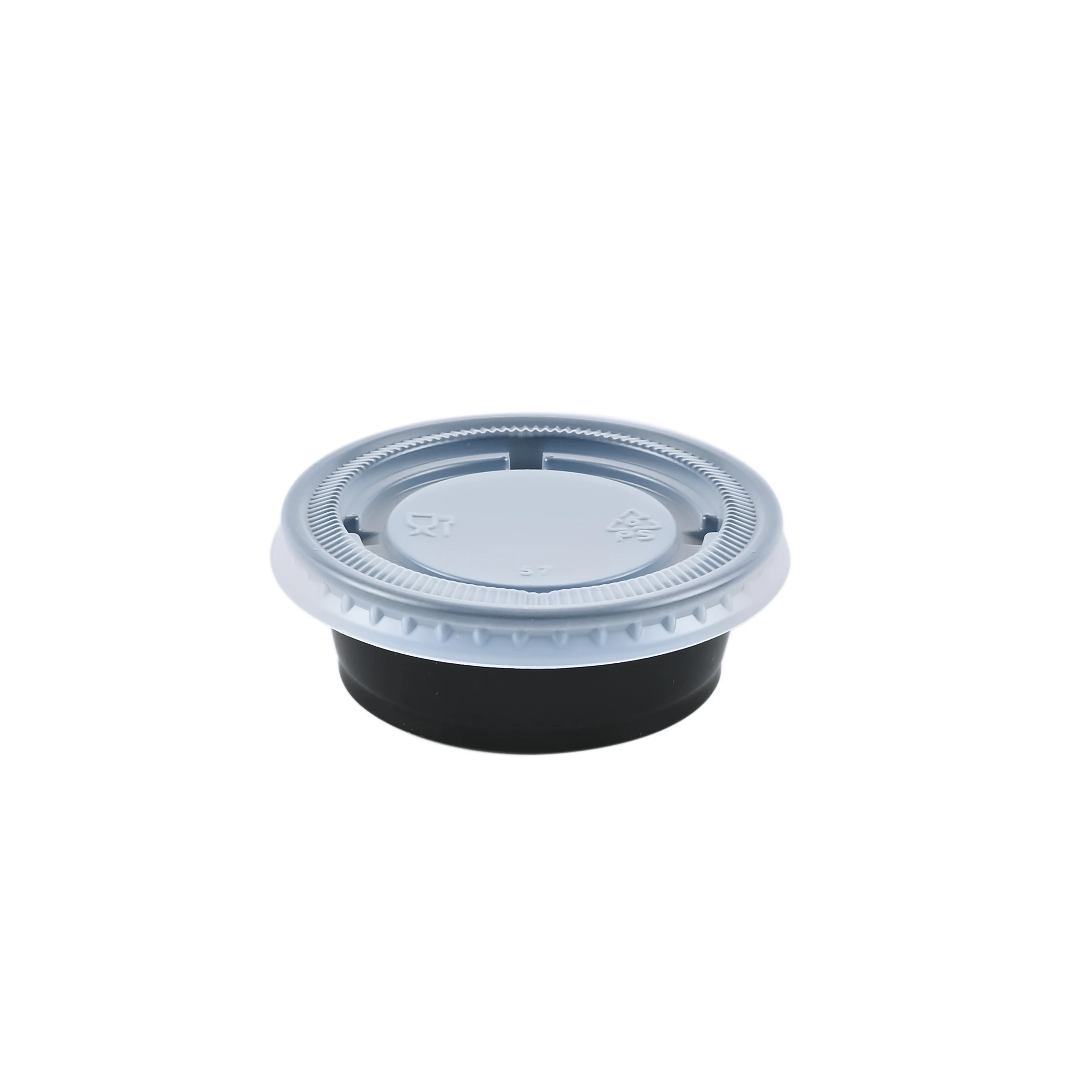 2024 Best-selling 1.5 oz Disposable Salad Dessert Black Plastic Sauce PP Cup With pp Lid