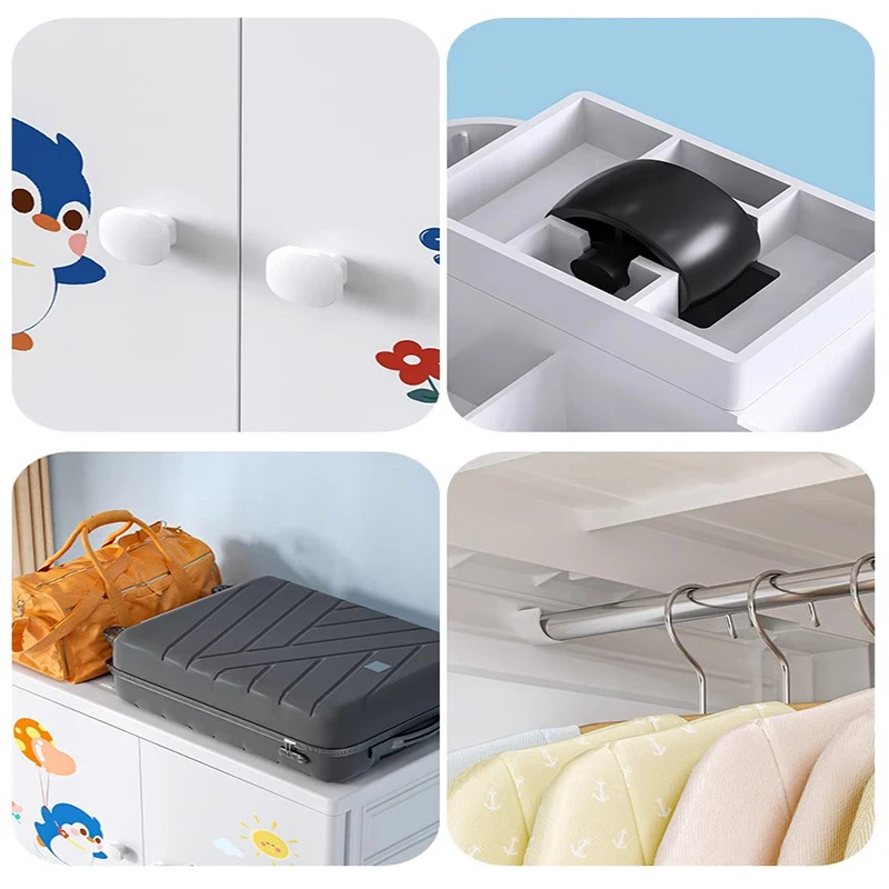 4 Layer 70cm baby plastic children bedroom drawers wardrobe cartoon double door type clothes storage cupboard with wheels