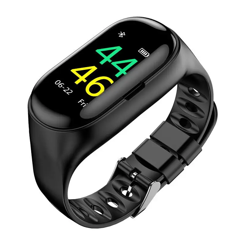  M1 умный Браслет 2 в 1 умные часы наушники IP67 водонепроницаемые часы-вкладыши для здоровья пульсометр шагомер