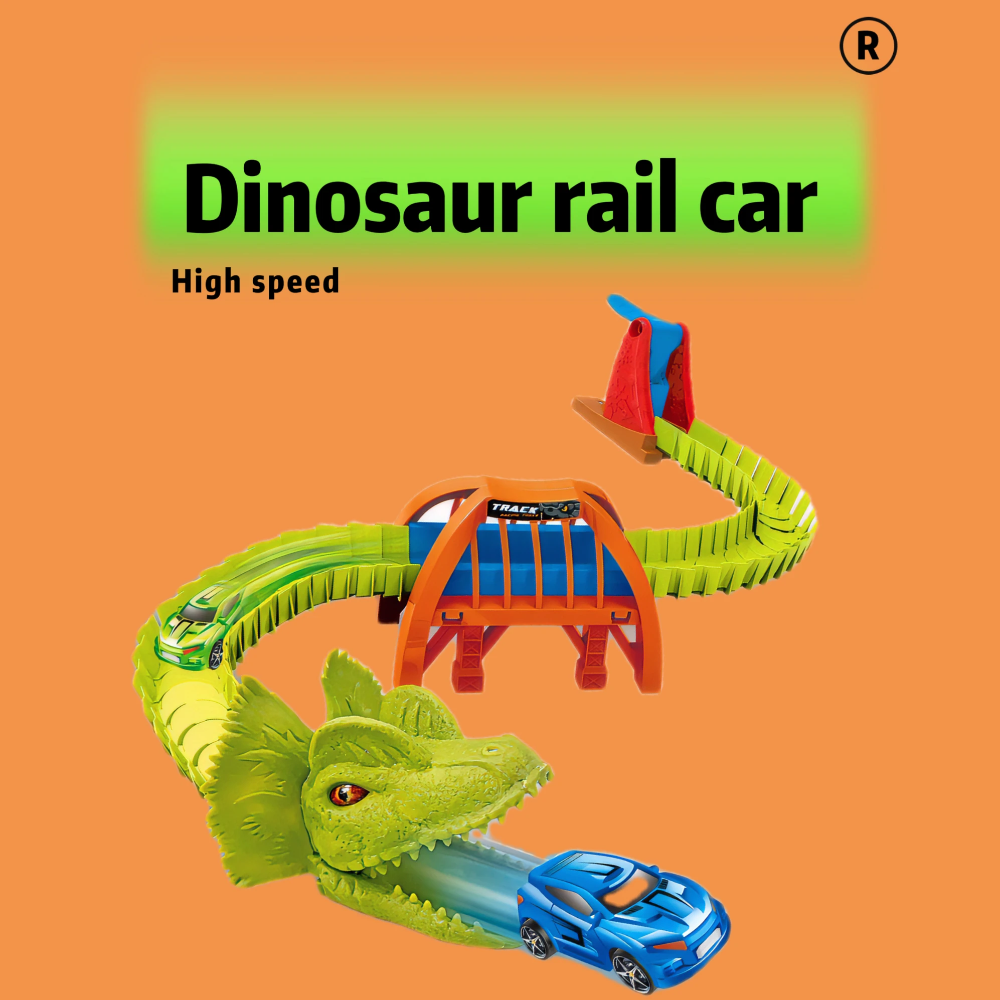 Dinosaur Track Toy Set with Race Car New Construction Railway Vehicles Slot Toy Education Toys For Kids