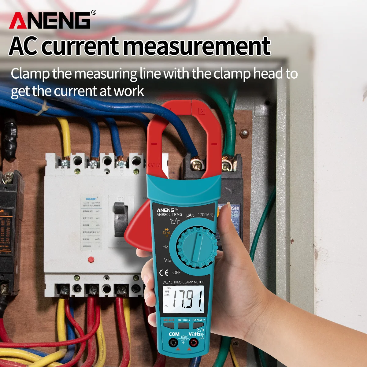 ANENG AN8802 Digital Smart Multimetro True RMS Clamp Meters AC/DC Current Tester Electric Ampere Frequency Voltmeter 1200A Tool