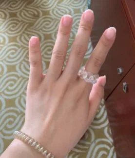 2021 New Design Green Resin Acrylic Link Chain Finger Ring Twisted Clear Leopard Printed