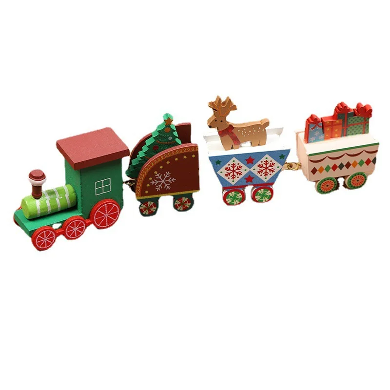Christmas Wooden And Plastic Train Merry Christmas Decor For Xmas Santa Claus Gifts for Kids Navidad 2022 Happy New Year 2023