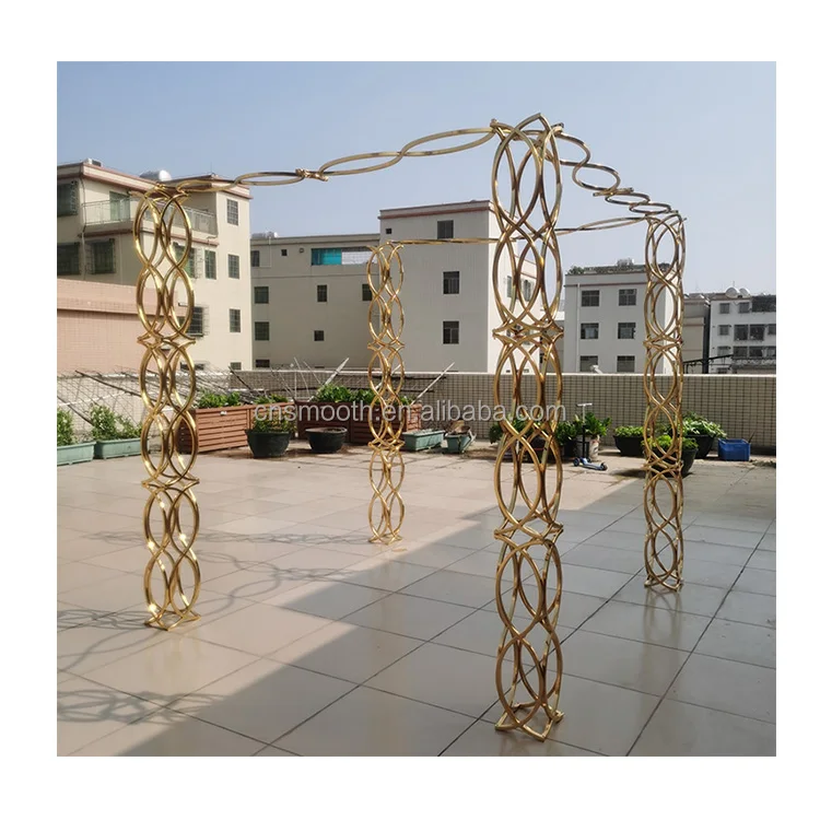 Wedding Event Decoration Square Arch Metal Gold Mirror Acrylic Arch For Backdrop