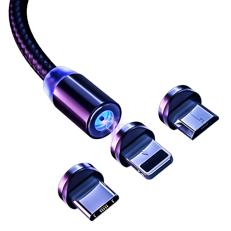 Магнитный зарядный кабель USB Type C для быстрой зарядки магнитный Micro передачи данных шнур мобильного