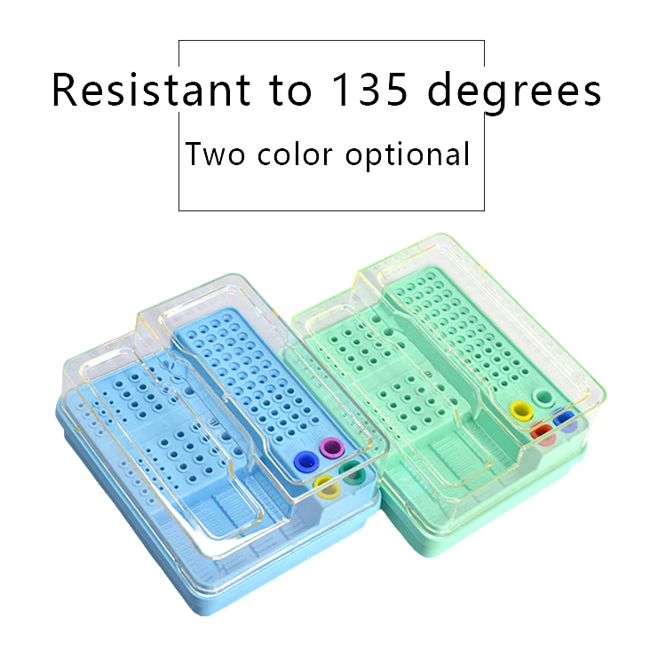 Multi-function instrument box plastic dental disinfection box for burs/dental root canal files bur holder endo box instruments