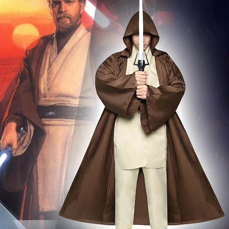 Star Jedi Uniform Hooded Robe Wars Knight Suits Black Tunic Uniform Full Halloween Darth Hooded Robe Cloak Cosplay Costume