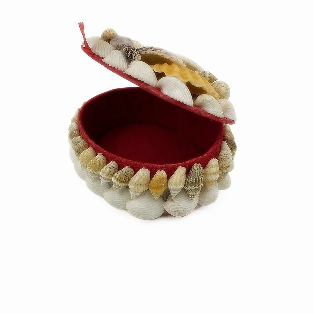 Conch shell handicraft heart - shaped round jewelry box receive box gift box gift jiapin decorative articles