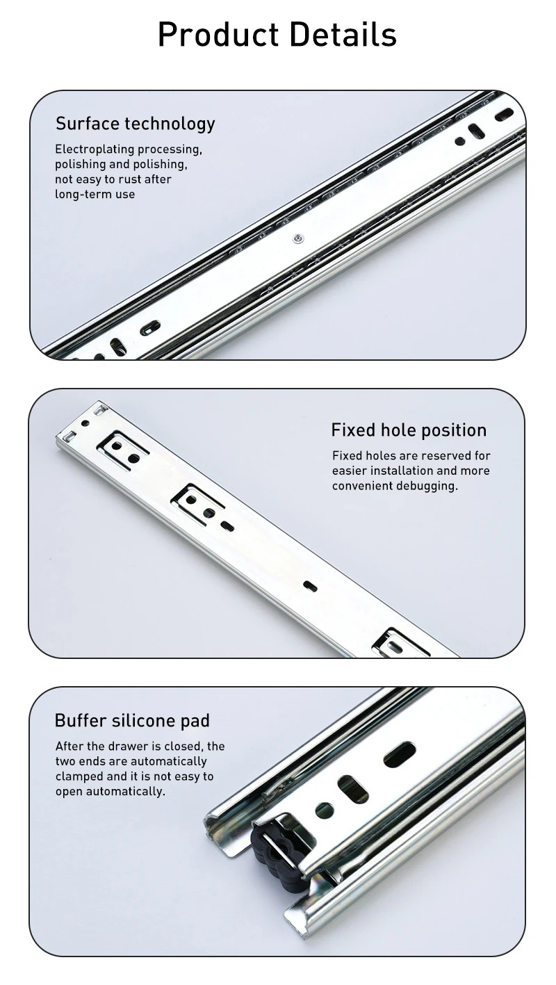 RHETECH New Ball Bearing Furniture Accessories Slide Track Roller Cabinet Pocket Door System Pocket Drawer Slide Rail