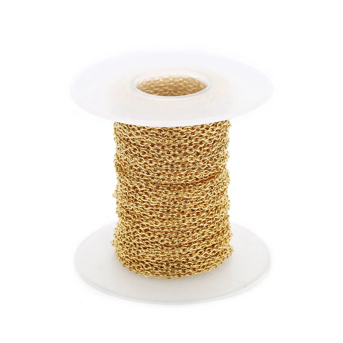 2021 New Diy Stainless Steel O Shaped Multi Size Linked Chain In Roll 10 Yard For Jewelry Accessories Necklace Making Chain Gold