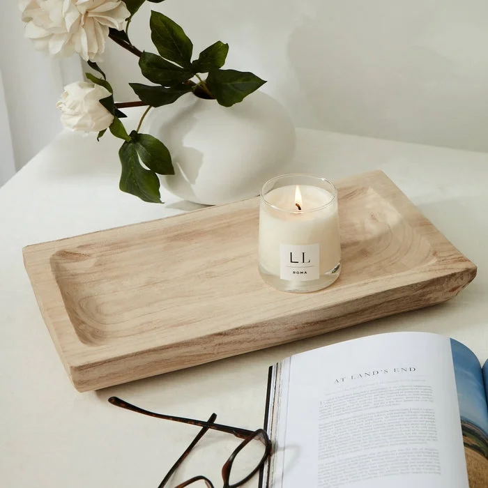 Manufacturer Well Made Good Quality Wood products Rectangular Tray Paulownia wood