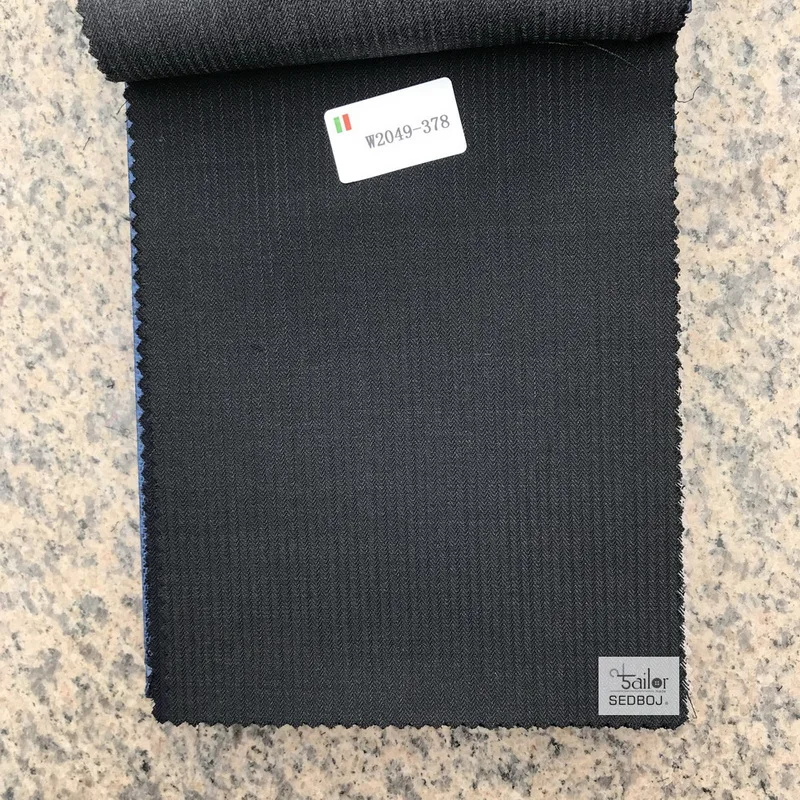 
wool fabrics Striped Wool High quality slim fit navy color striped wool bespoke blazer coat pant 