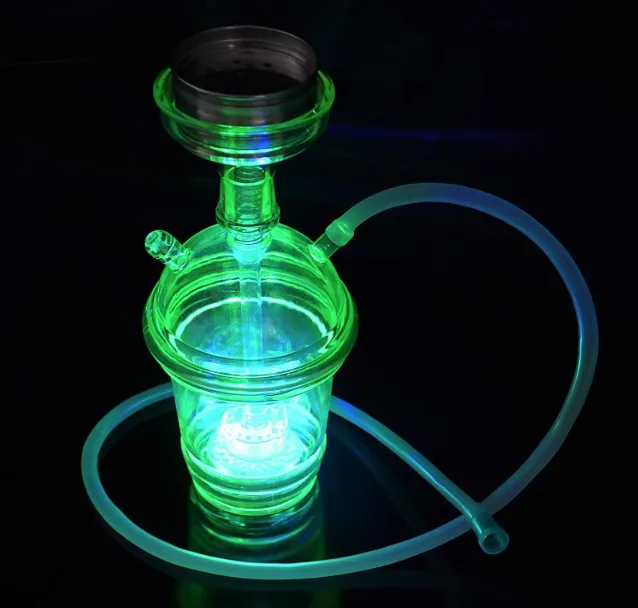 Luxury Hookah Lighter Cup Design LED Light 1 Hose Hookah with Accessories Set Shisha a Complete Set