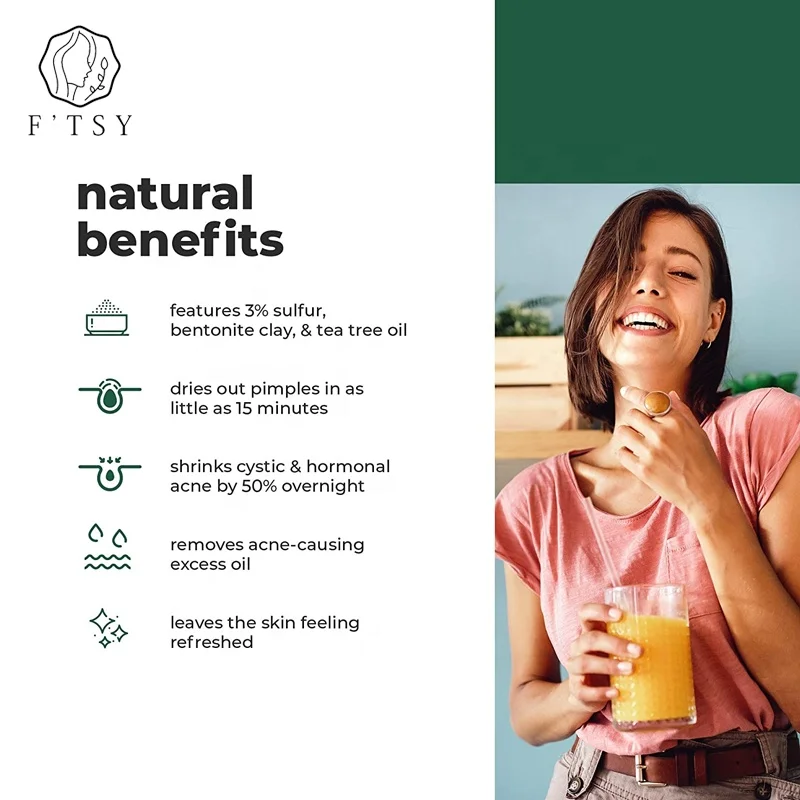 Noticeable Moisture Heal and Recover Blackheads Spot Treatment Tea Tree Oil Natural Cystic Pimple Acne Dark Spot Cream for Face