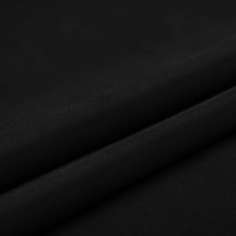 heavy silk fabric 30mm crepe de chine 114cm width No.03 black color sell by the yard