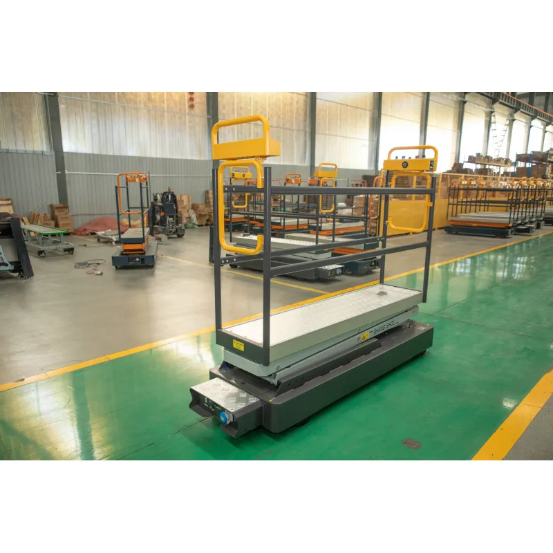 Large Steel Scissor Lift Picking Cart for Agricultural Greenhouse Round Pattern Handcart Equipment Vegetables Growing