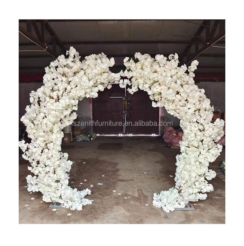 8ft Outdoor Tall White Flower Bonsai Tree Arch Artificial Cherry Blossom Tree Wedding Decoration