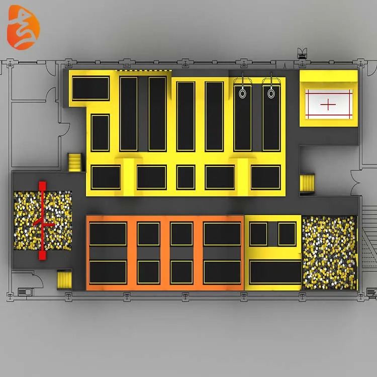 Factory custom kids rectangle large sized commerical  indoor trampoline park price