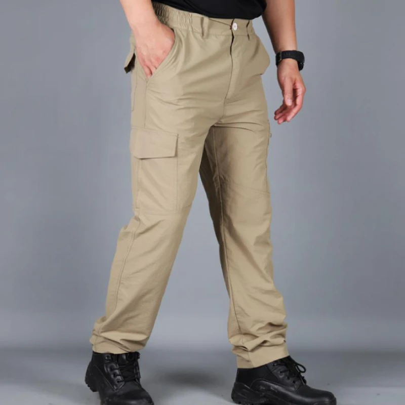 Wholesale New fashion men quick dry pants thin solid color outdoor sports casual trousers tactical long pant