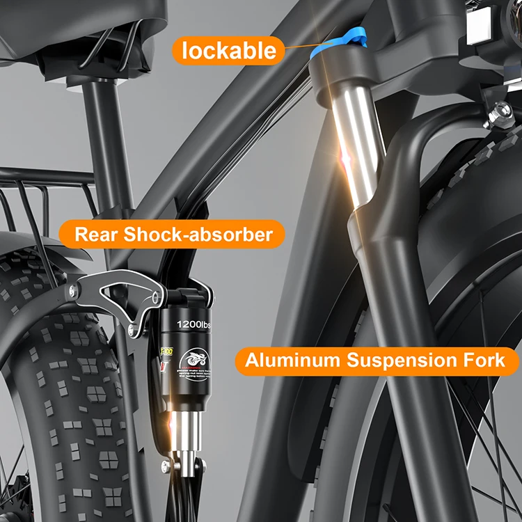 US Stock 26*4.0 2000W Dual Motor Big Power Electric Fat Tire Bike 48v 22.4ah Battery Bicycle Electric Mountain Bike Snow E-bike