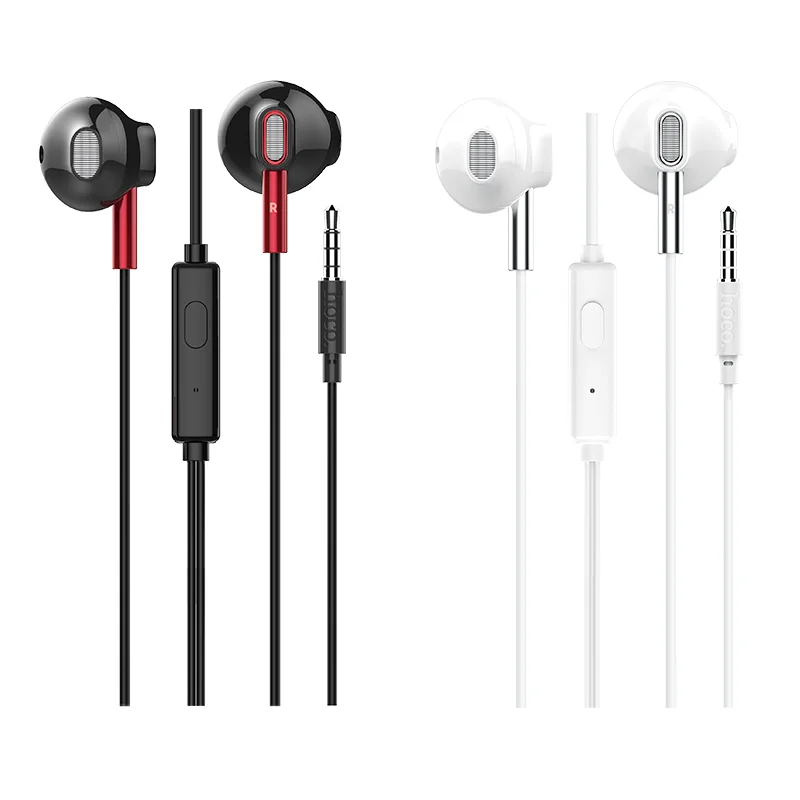 2021 Hot HOCO M57 black white sound universal 3.5mm jack wired earphones with mic one-button operation headphones headsets