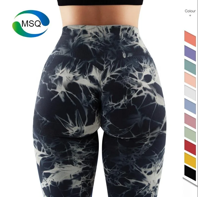 wholesale Seamless Tie Dye leggings gimnasio conjuntos licras deportivas para mujer Scrunch Butt Leggings For Women
