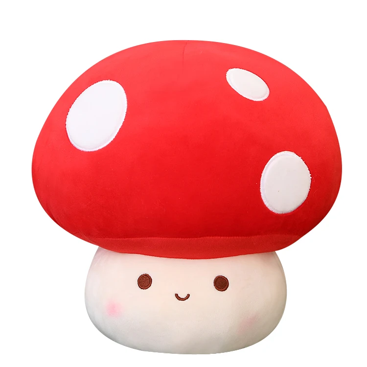 Stuffed Red Plush Mushroom Throw Pillow Cushion 3D Soft Stuffed Pillow Toy Gift For Kids Plush Mushroom Doll