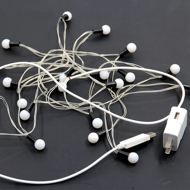 USB светодиодная гирлянда с шариками водонепроницаемая уличная Рождественская праздничная свадебная украшение