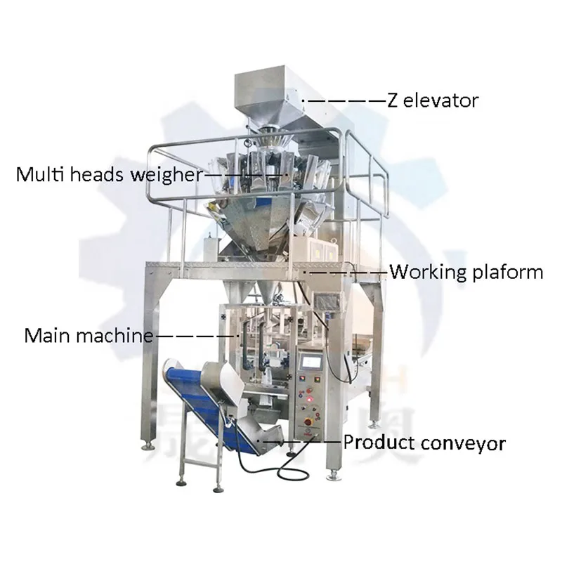 Automatic Fruit Mixed Salad Root Vegetable France Fries Sliced Mushrooms Carrot Leaves Fish Ball Filling Food Packing Machine