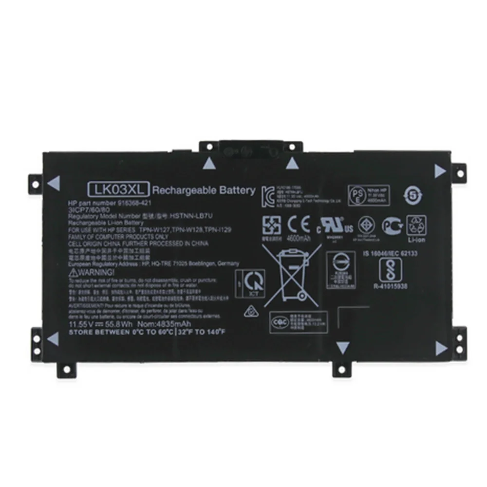
11.55V 55.8Wh LK03XL Laptop Battery Envy 17M 15m-bp012dx HSTNN-UB7I HSTNN-LB7U TPN-W127 TPN-W128 