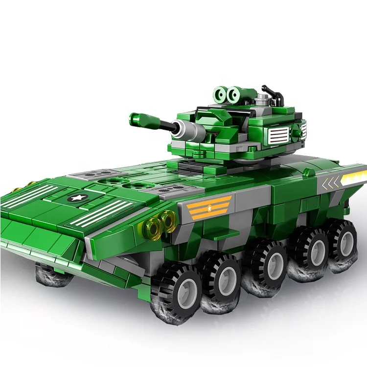 4 In 1 ZBD-04 Kids Military Building Block Toys Tank/Vehicle/Plane 4PCS/Display Box Bloques De Construction Juguetes Militares