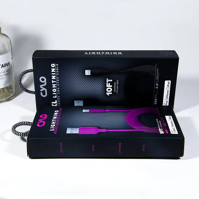 Custom paper boxes packaging electronic products USB data cable packaging box charging cable packaging box