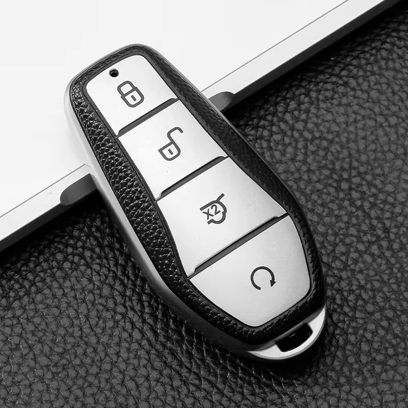 Car TPU Leather Car Key Case Cover for BYD Song Qin Han EV Tang DM 2018 - 2022 Shell Protector Fob Auto Accessories