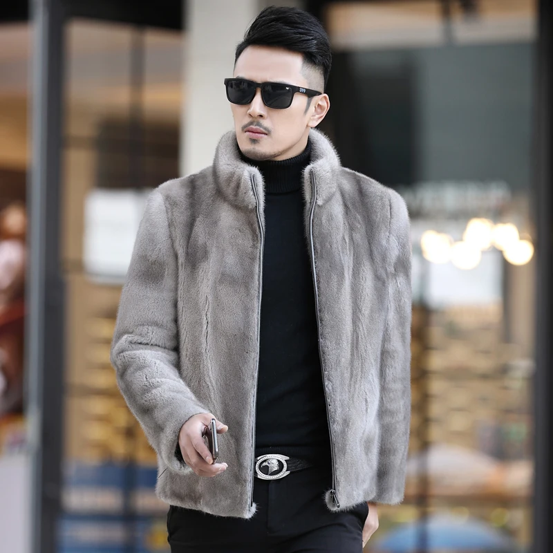 YQ321 free shipping new Style Fashion men Real Mink Fur Coat Mink Fur Coat men overcoat men jacket