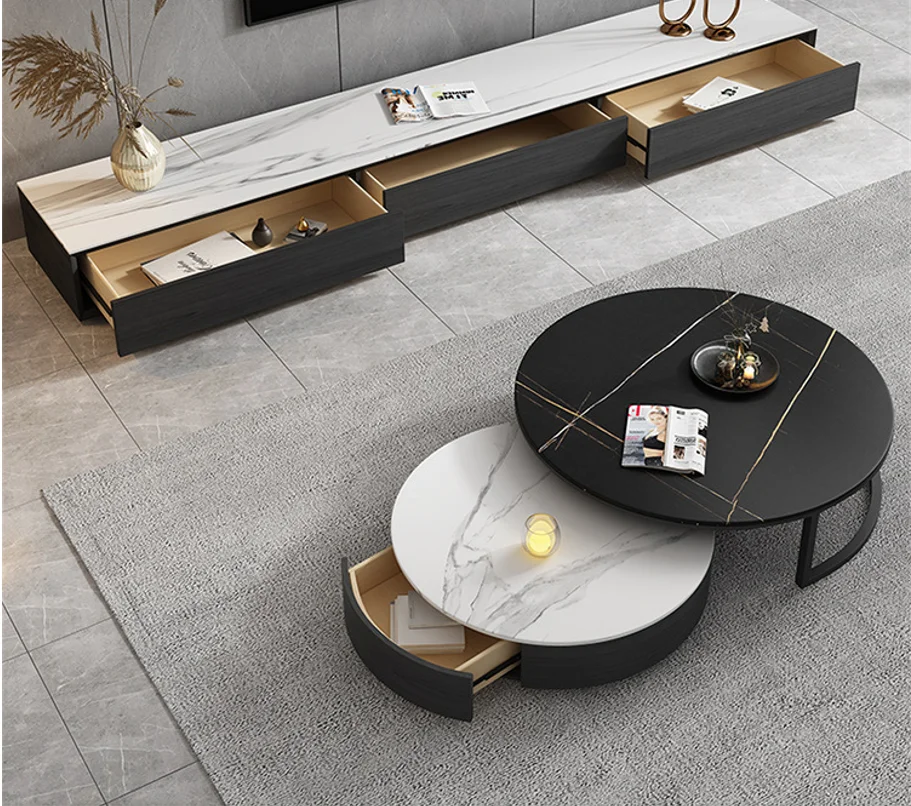 Современный роскошный стол низкий Круглый Кофейный столик набор для гостиной кофейный столик для продажи