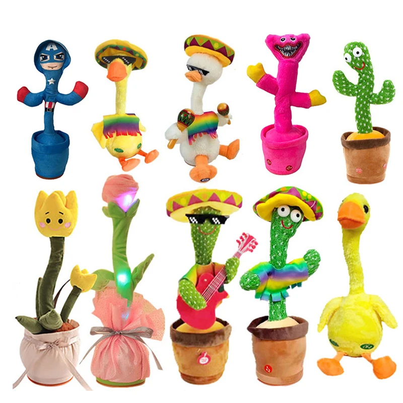 Baby Danse Singing Dancing EL Cactus Plush Toy Bailarin USB Charging Free Shipping Dansant Talking Dancing Cactus For Kids