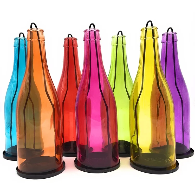 Aeofa Factory direct creative idyllic glass wine bottle cutting candlestick glass lampshade living room decoration