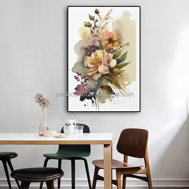 Wholesale High Quality Modern Framed Natural Flower Painting For Home Decoration