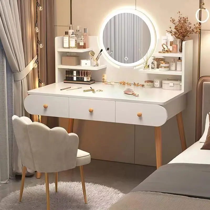 Новое простое светодиодное зеркало, мебель для спальни, роскошный современный туалетный столик, туалетный столик для спальни со светодиодным зеркалом