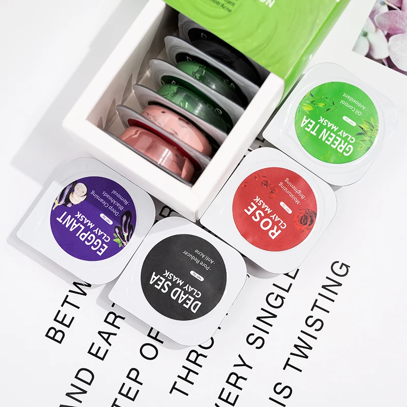 Private Label Portable Fruit Plant Blackhead Remover Clay Mask Deep Cleansing Mud Clay Face Mask